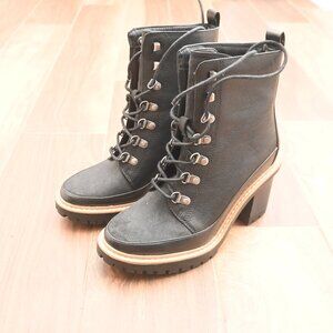 NWOT A New Day Tessa  Lace Up High Heel Black Boots size 8 Target brand